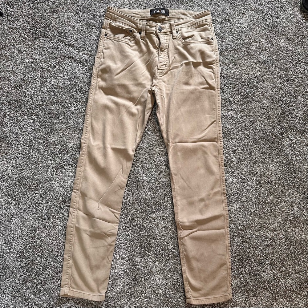 Duer N2X No Sweat Relaxed Taper Pant Mens 31x30 Khaki Casual Stretch Comfort